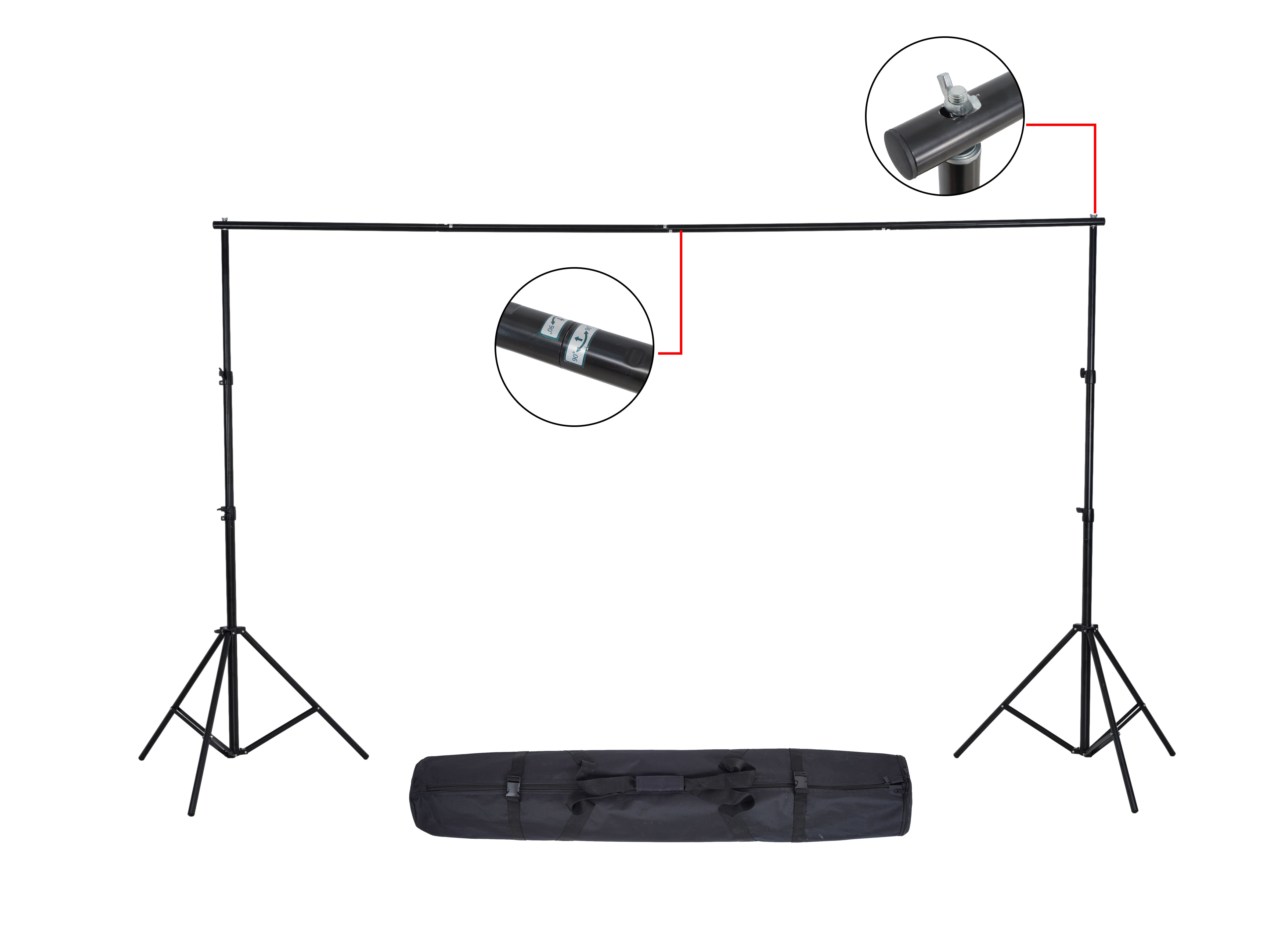 Kate Black Aluminum 4 CrossBars Backdrop Stand for Photography -UK
