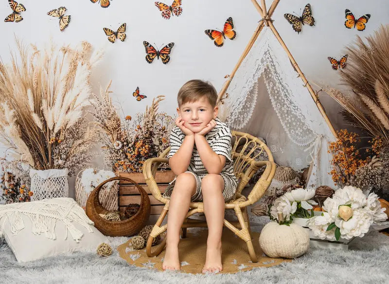 Kate Autumn Boho Butterfly Teepee Backdrop Designed by Emetselch -UK