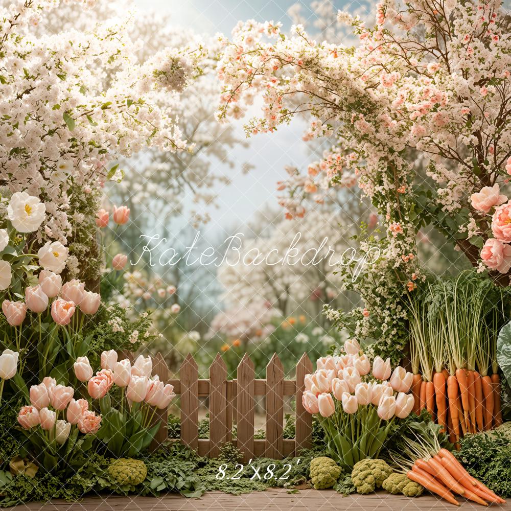 Kate Spring Flowers Garden Vegetables Backdrop Designed by Emetselch