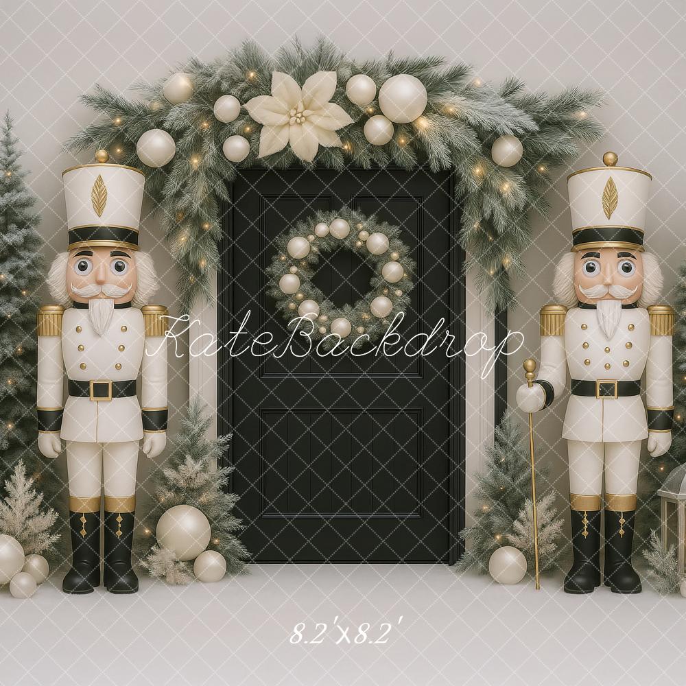 Kate Christmas Nutcracker Trees Garland Black Backdrop Designed by Ashley Paul -UK