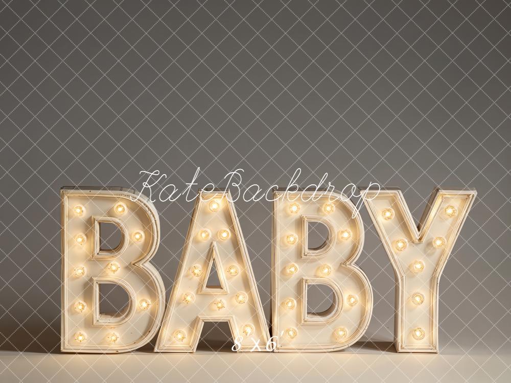 Kate Baby Light Up Letters Neutral Backdrop Designed by Emetselch