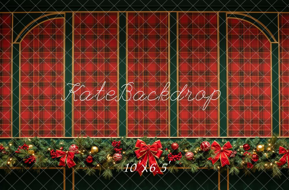 Kate Christmas Tartan Arch Garland Backdrop Designed by Patty Robert