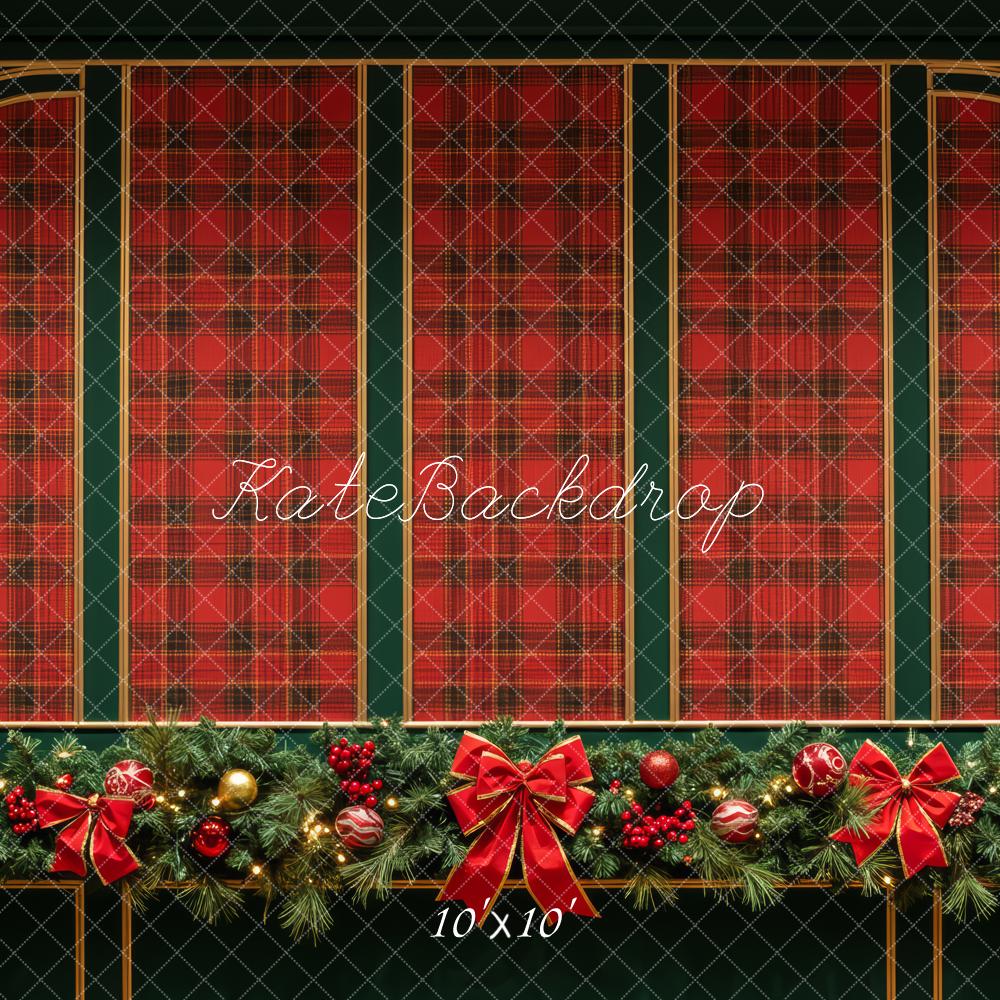 Kate Christmas Tartan Arch Garland Backdrop Designed by Patty Robert