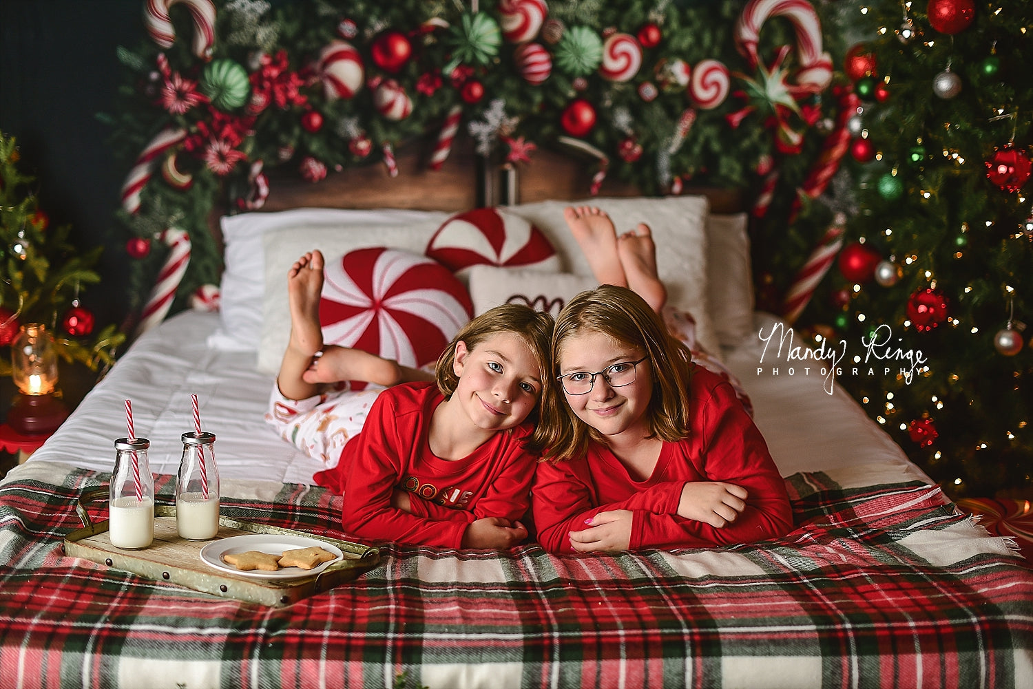 Kate Christmas Candy Cane Headboard Backdrop Designed by Mandy Ringe Photography