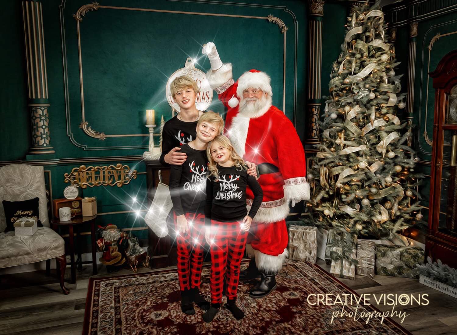 Kate Retro Interior Green Vintage Wall Golden Backdrop for photography -UK