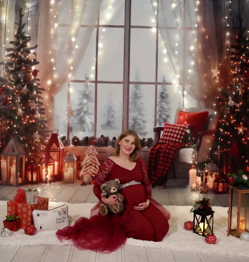 Kate Christmas Warm Room Window Tree Backdrop Designed by Emetselch -UK