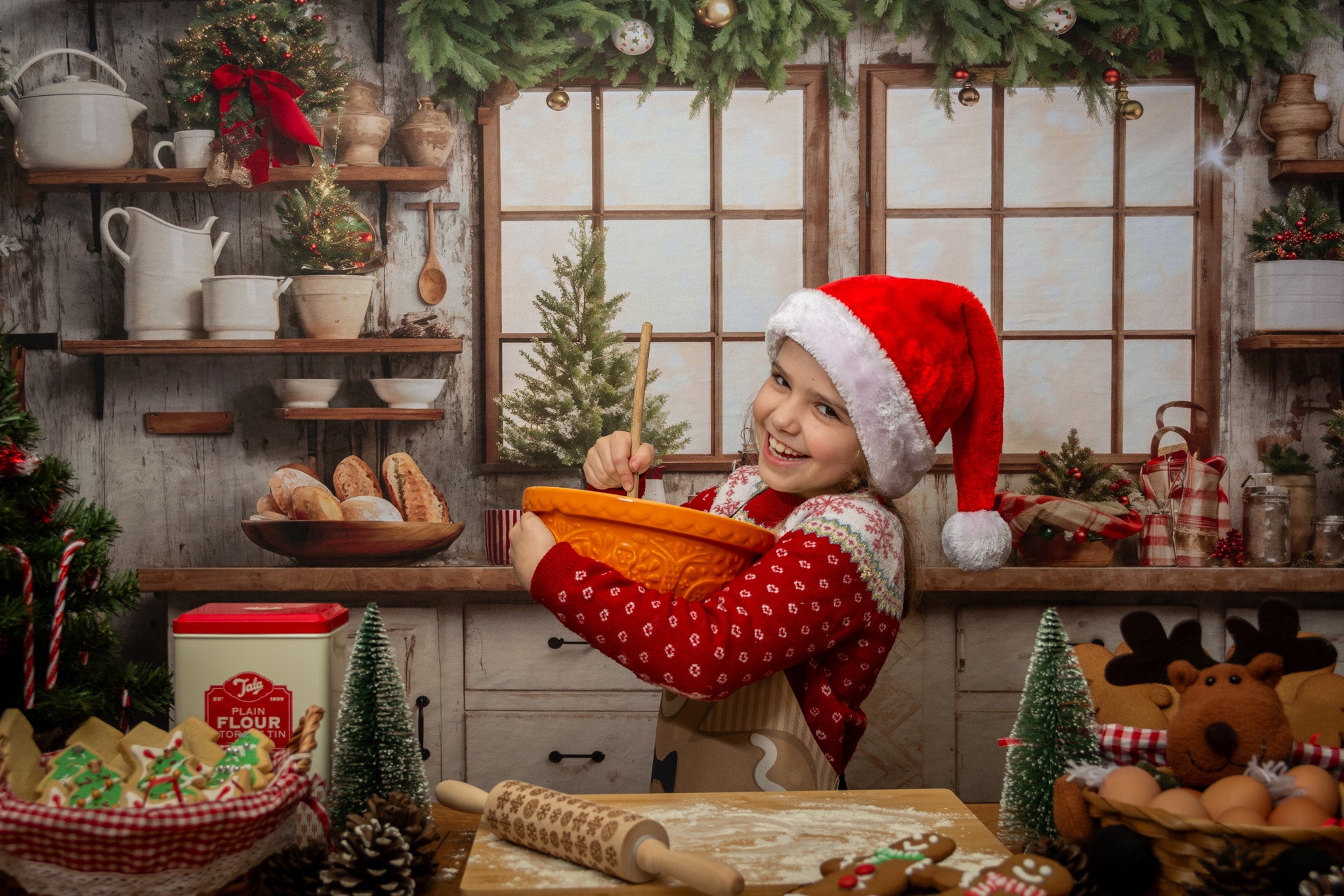 Kate Christmas Kitchen Backdrop Designed by Emetselch -UK
