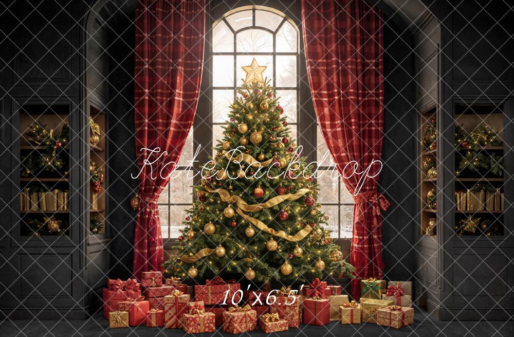 Kate Christmas Tree Presents Window Shelves Backdrop Designed by Emetselch -UK