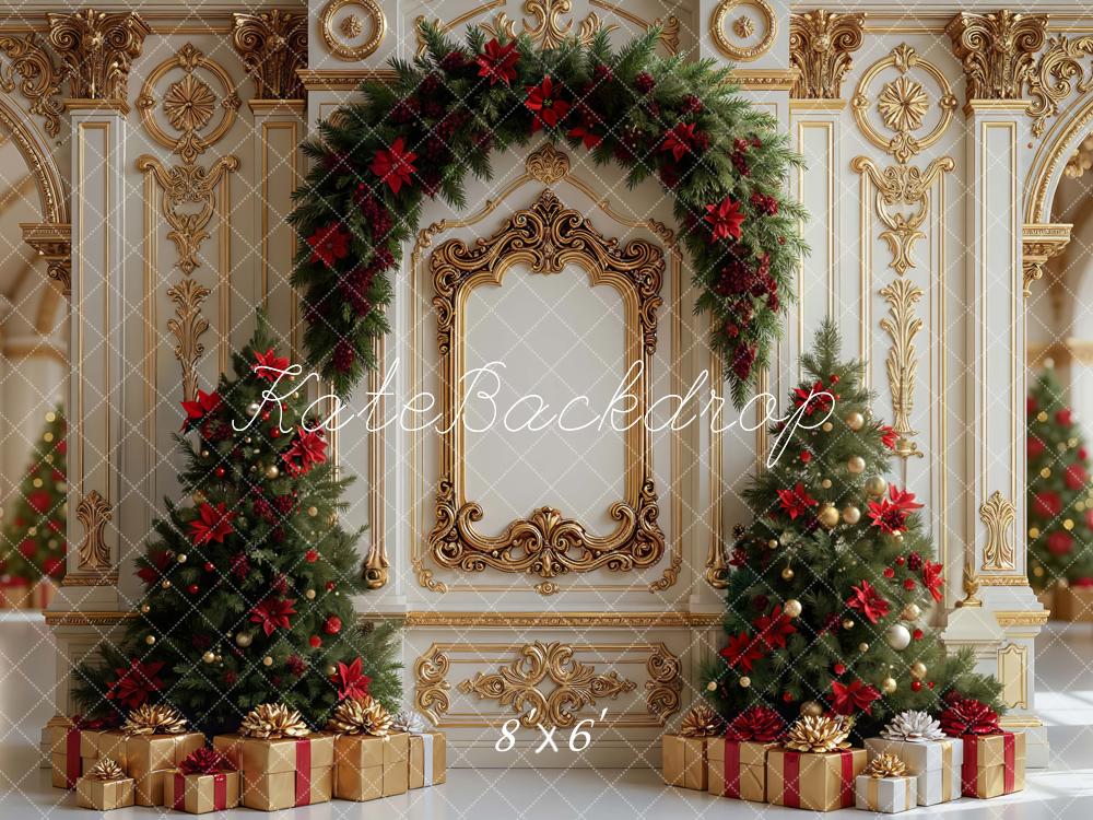 Kate Christmas Tree Gold Arch Ornate Backdrop Designed by Mini MakeBelieve -UK