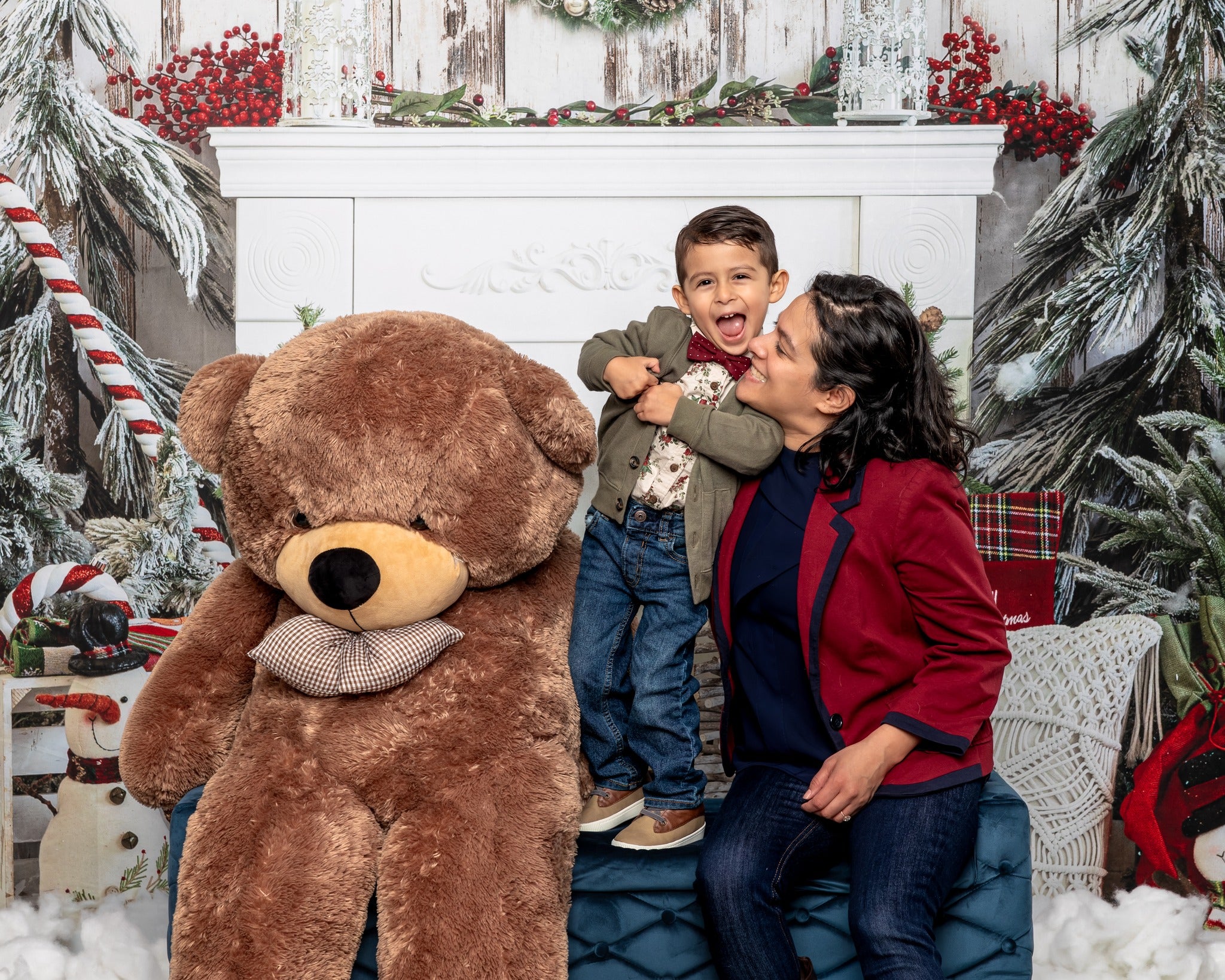 Kate Christmas Fireplace Oak Tree Backdrop for Photography -UK