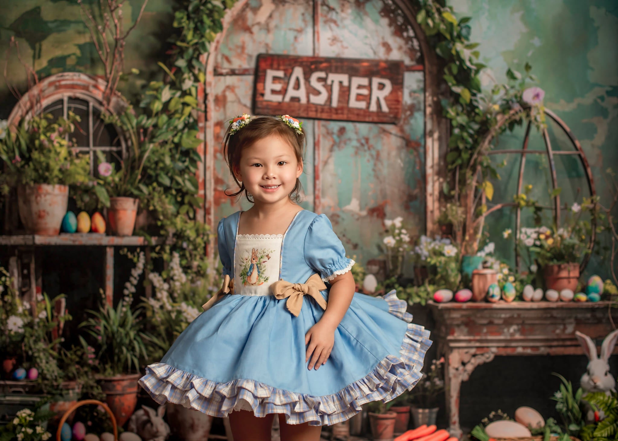 Kate Easter Green Plant Peter Rabbit Backdrop Designed by Emetselch