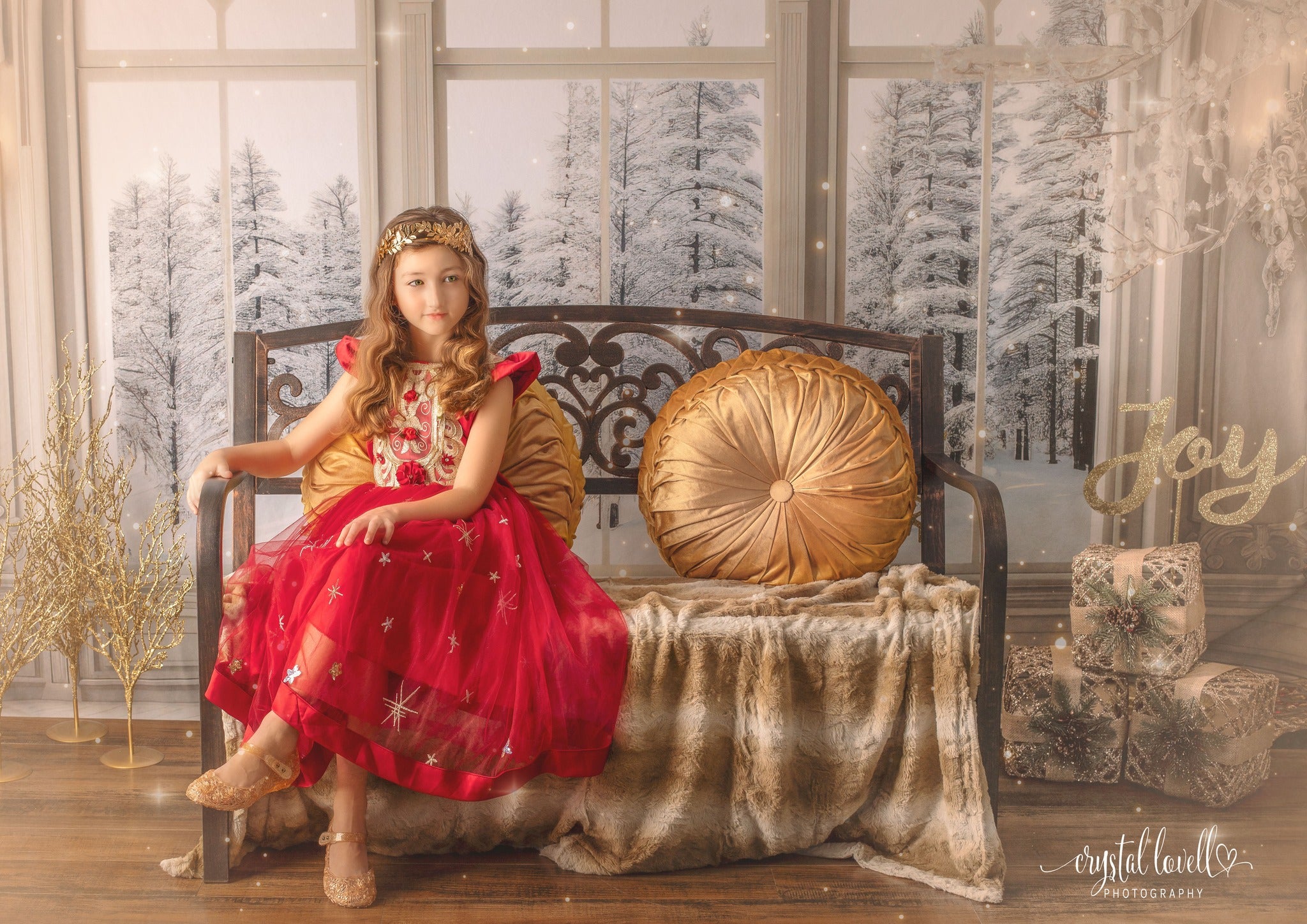 Kate Winter Christmas White Window Backdrop Designed by Mini MakeBelieve