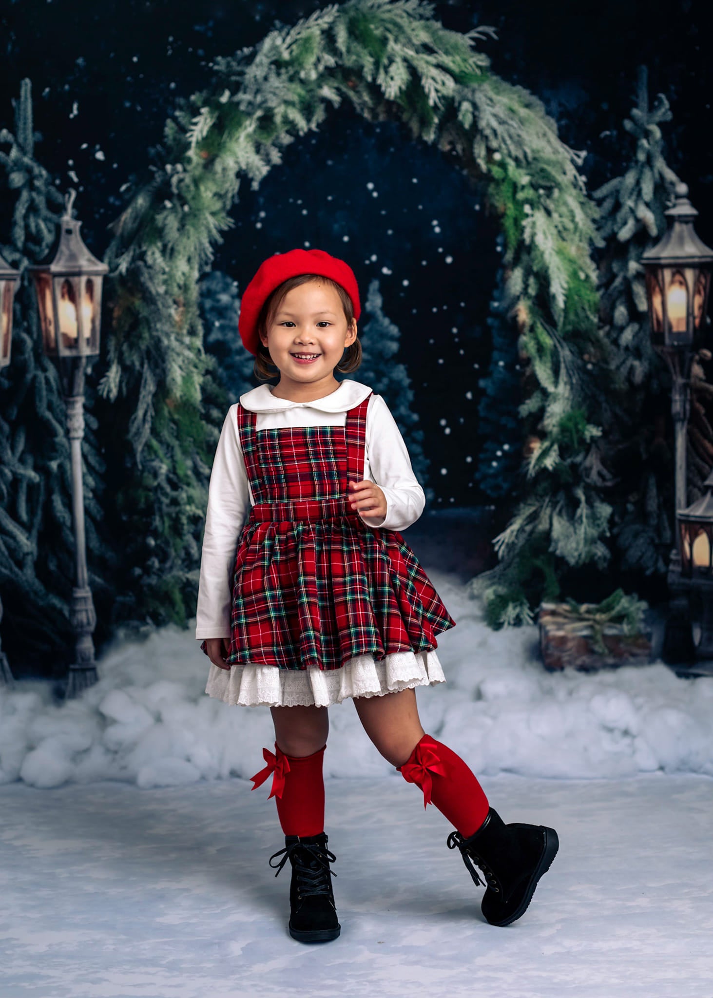 Kate Christmas Outdoor Arch Tree Night Backdrop for Photography -UK