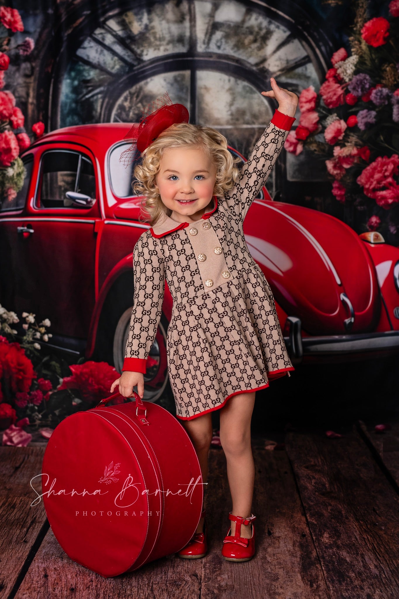 Kate Valentine's Day Red Car Backdrop Designed by Patty Robert -UK