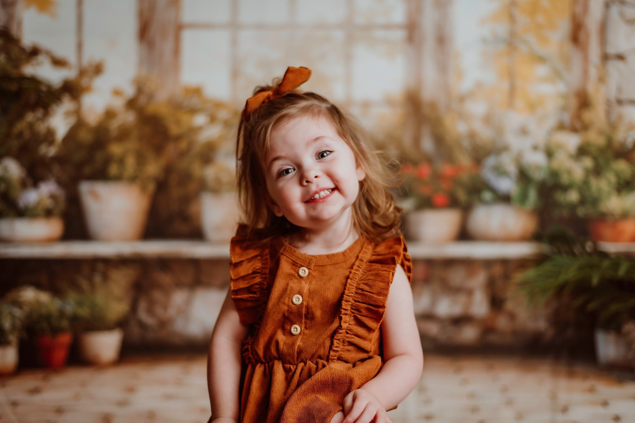 Kate Spring Green Plants Window Backdrop+Rugged Patterned Path Floor Backdrop -UK