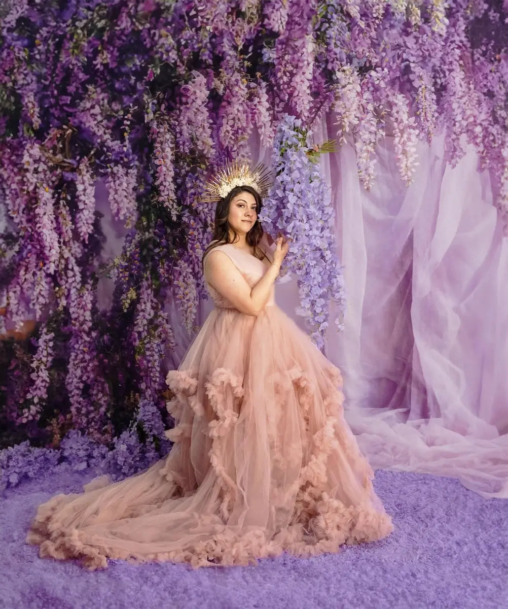 Kate Wisteria Purple Curtain Backdrop Designed by Emetselch