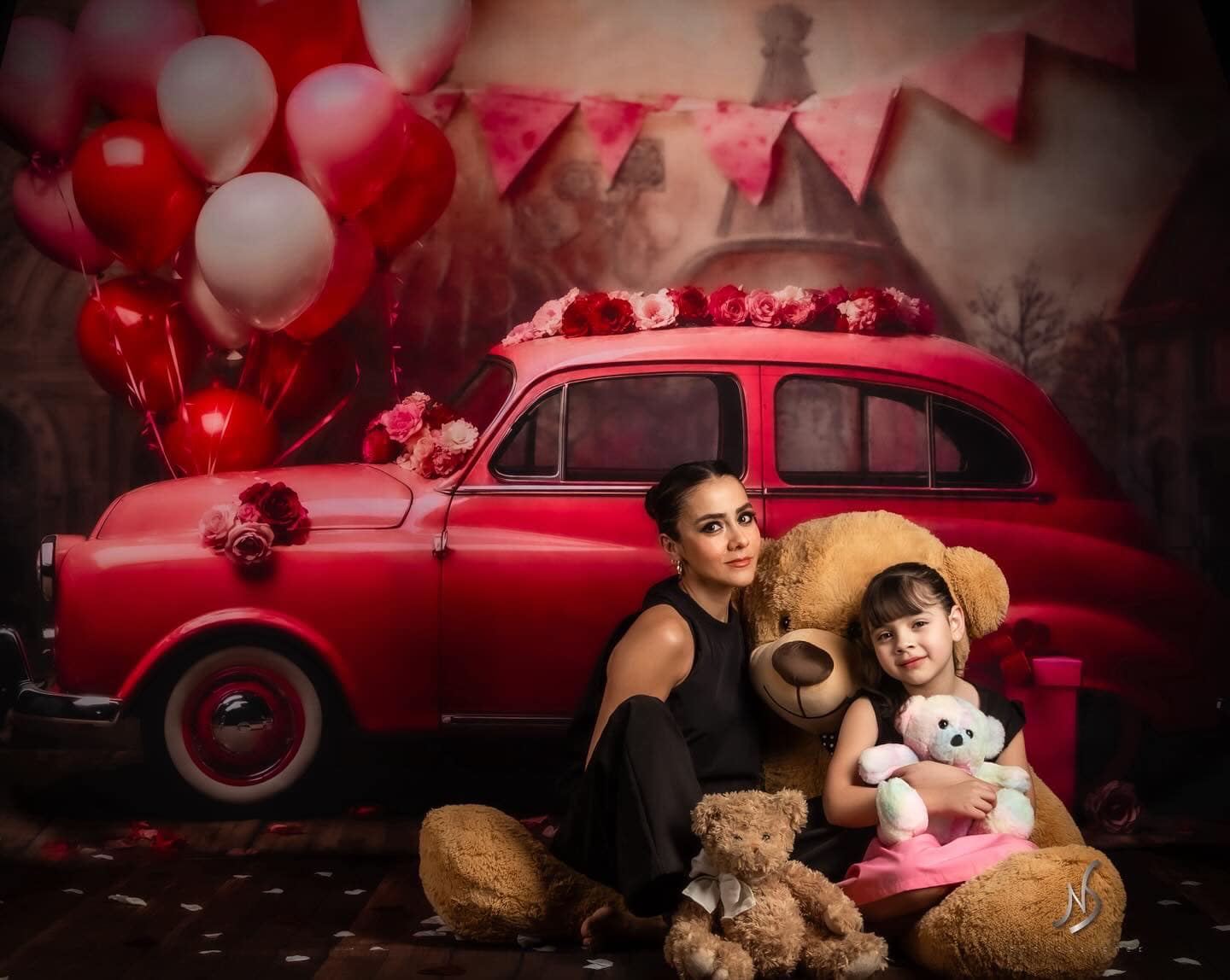 Kate Valentine's Day Pink Car Balloon Backdrop Designed by Emetselch -UK
