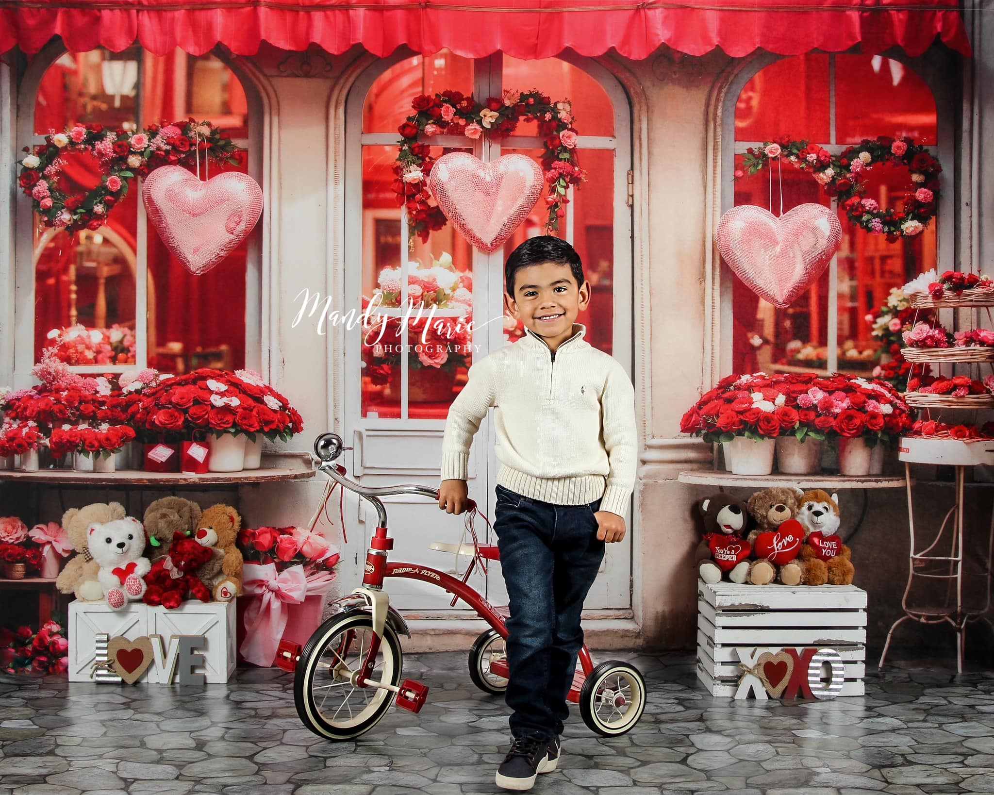 Kate Valentine's Day Rose Flower Shop Backdrop Designed by Chain Photography -UK