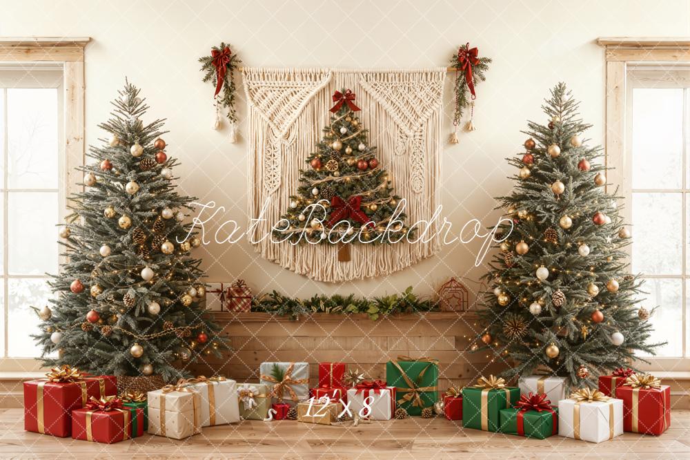 Kate Christmas Trees Presents Macrame Wall Backdrop Designed by Emetselch -UK