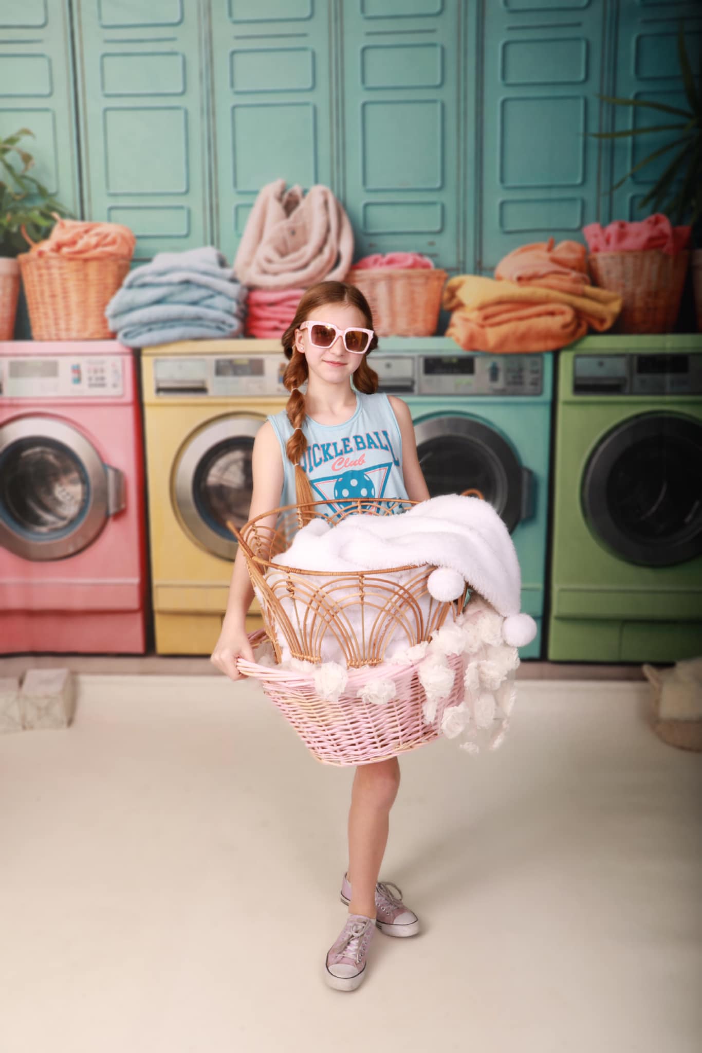 Kate Laundry Day Colorful Washing Machine Backdrop Designed by Chain Photography -UK