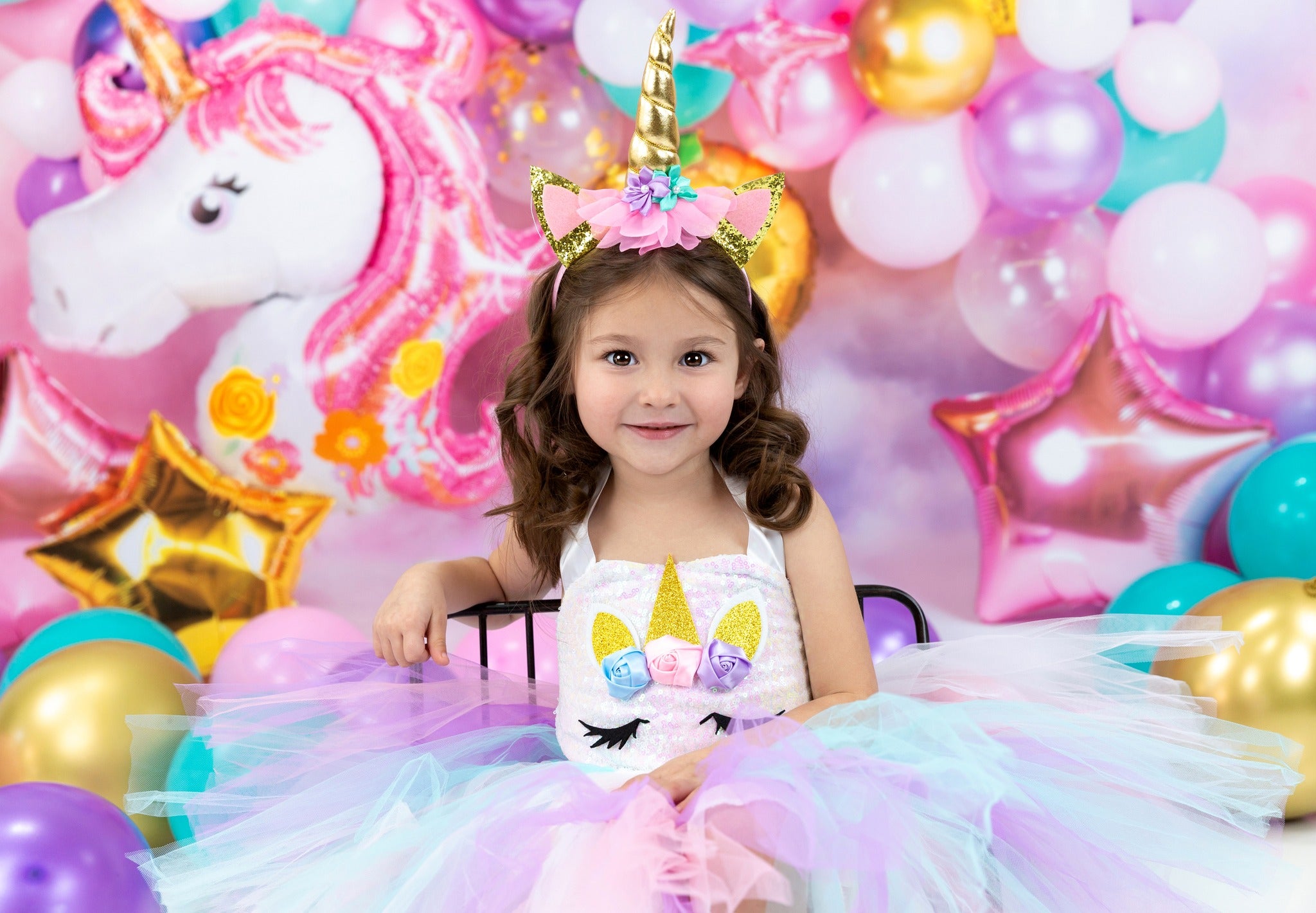 Kate Unicorn Balloon Cake Smash Backdrop Designed by Chrissie Green -UK