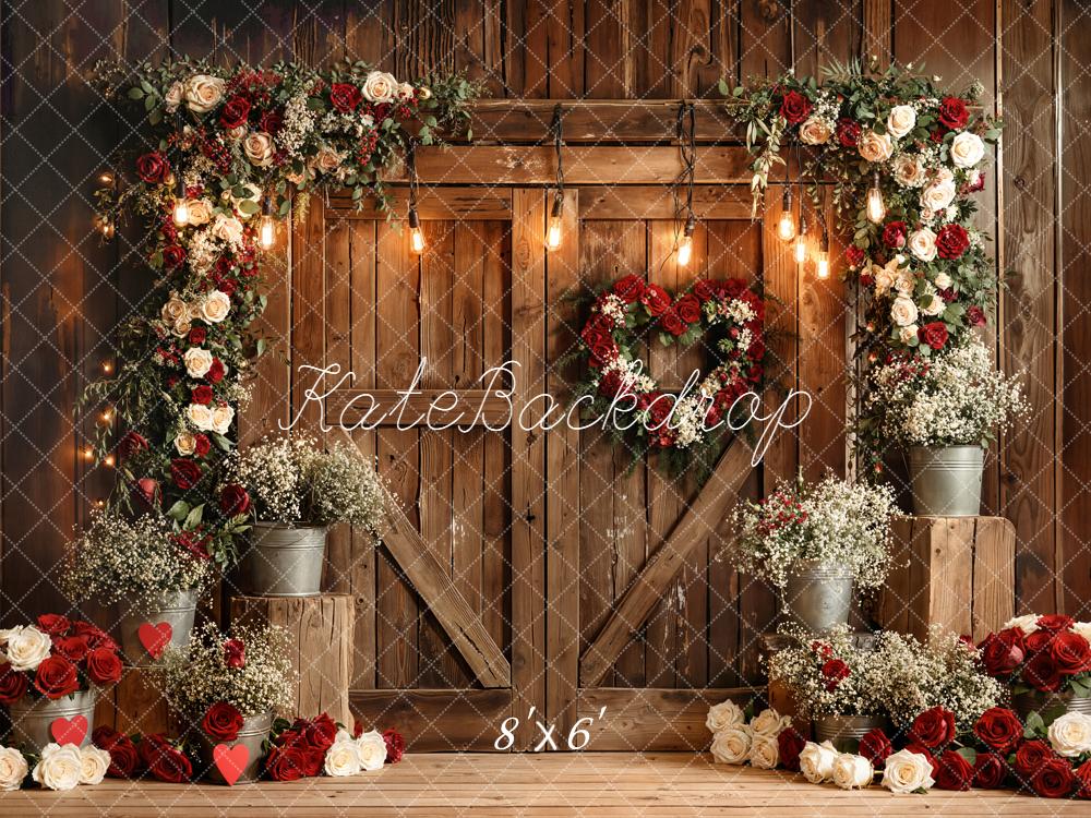 Kate Wedding Floral Arch Wood Barn Backdrop Designed by Emetselch