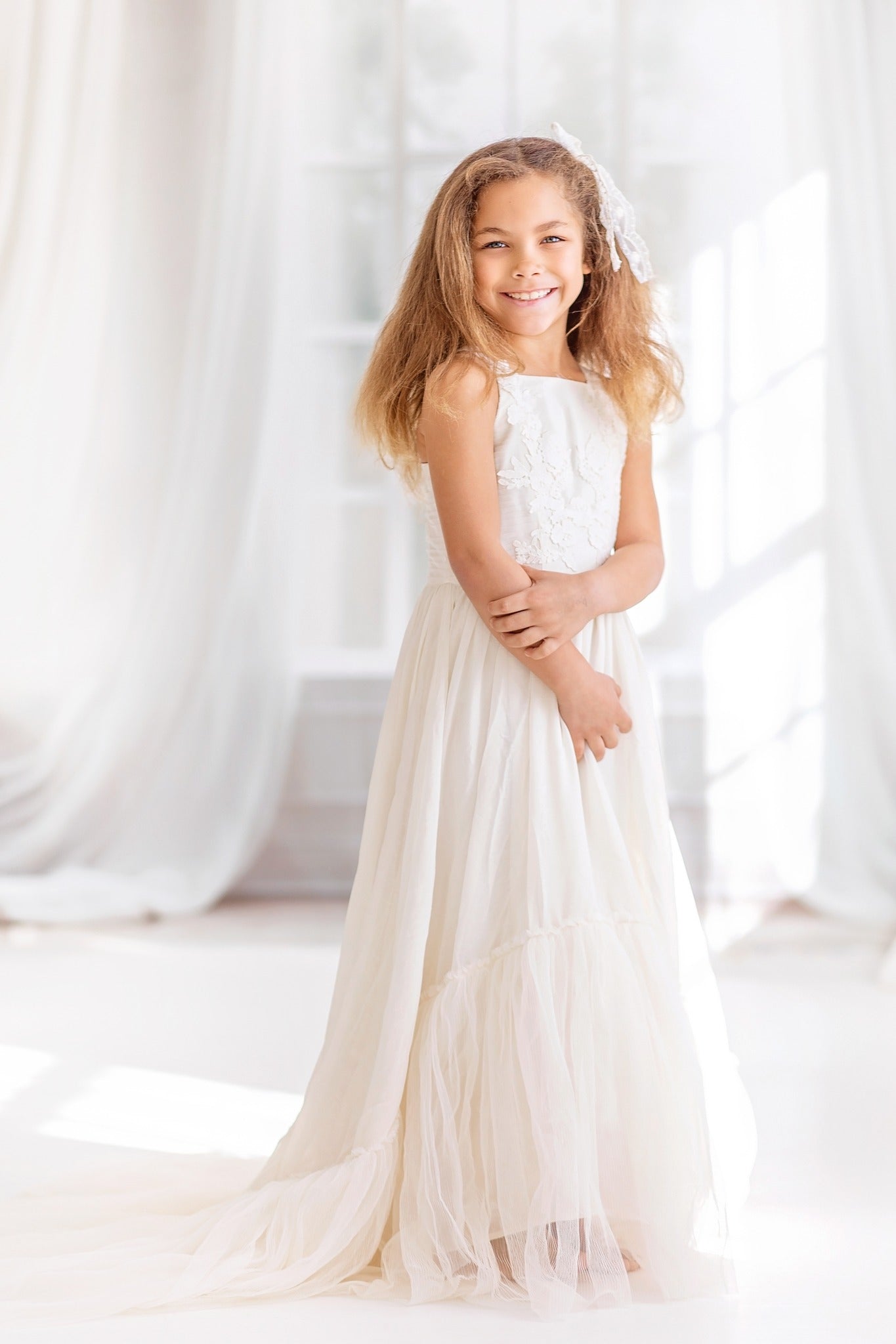 Kate White Curtains Windows Room Backdrop Designed by Chain Photography -UK