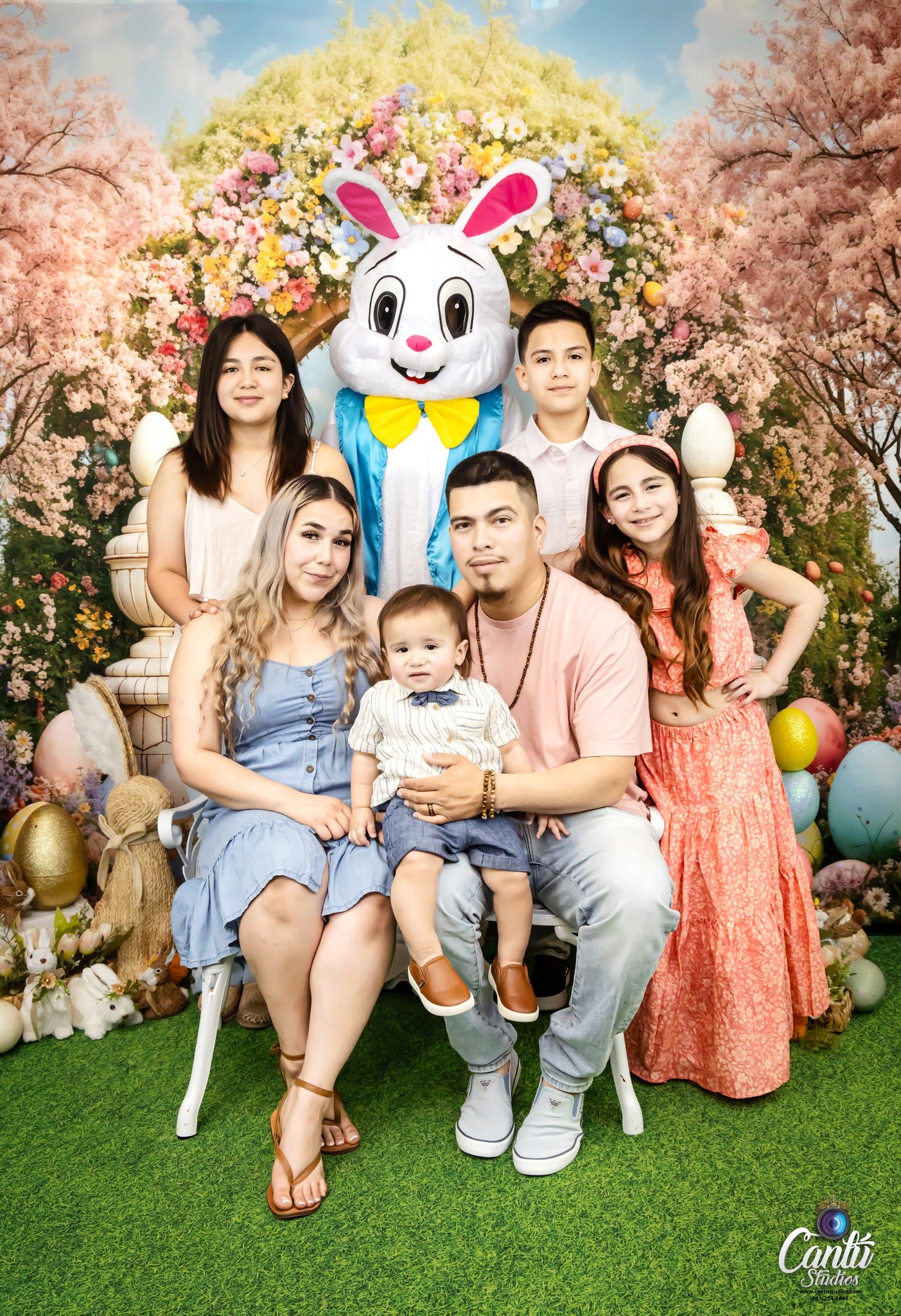 Kate Easter Bunny Colorful Flowers Arch Backdrop Designed by Chain Photography -UK