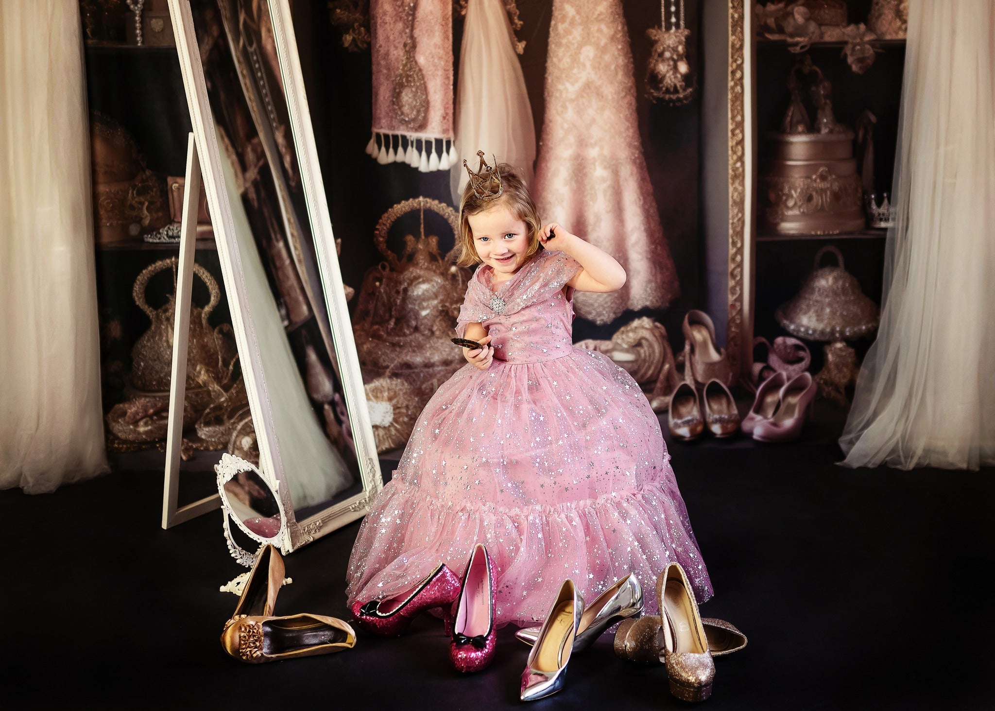 Kate Fancy Princess Dress Up Closet Backdrop Designed by Mandy Ringe Photography -UK