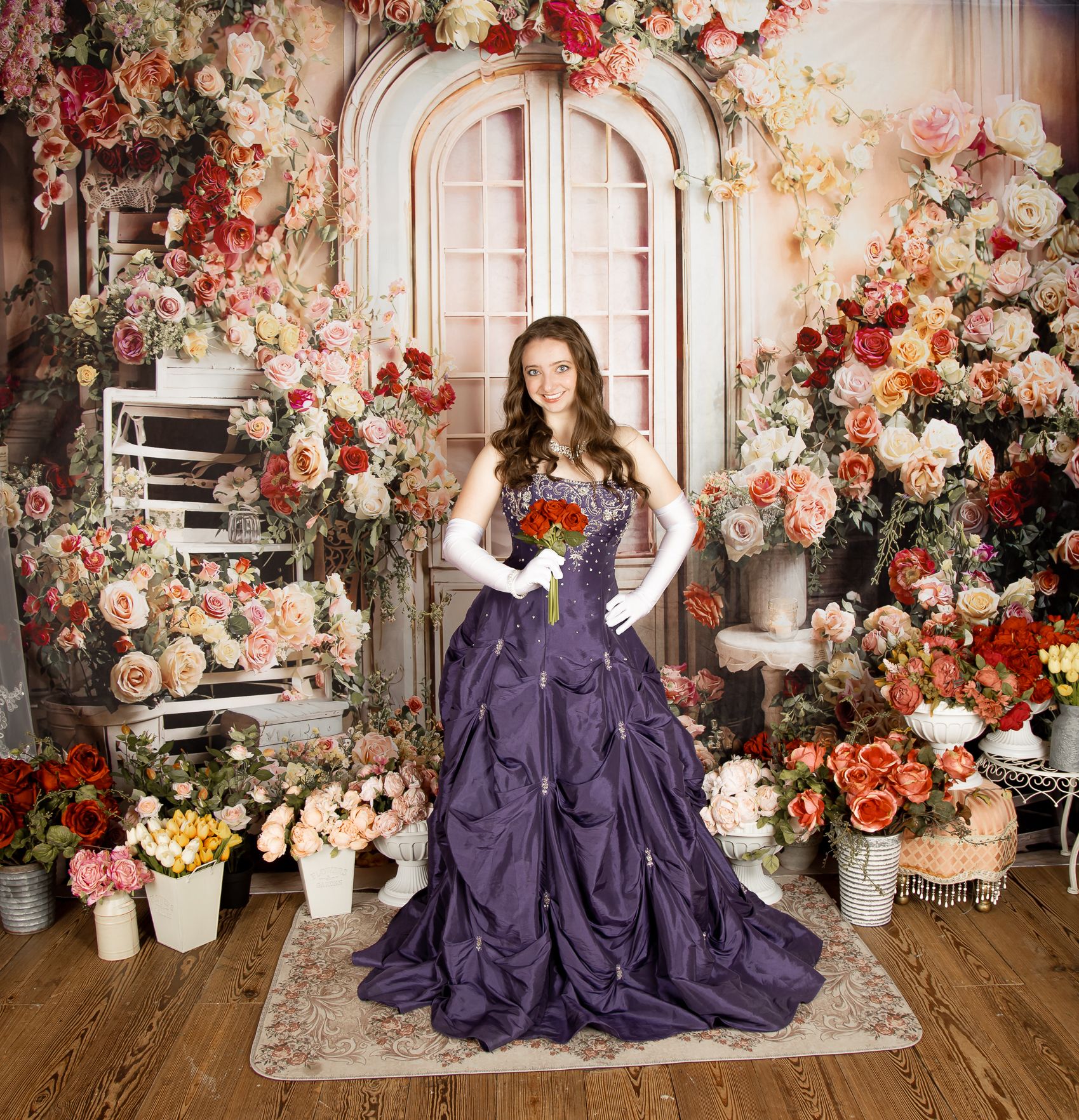 Kate Spring Colorful Flowers Room Backdrop Designed by Emetselch -UK