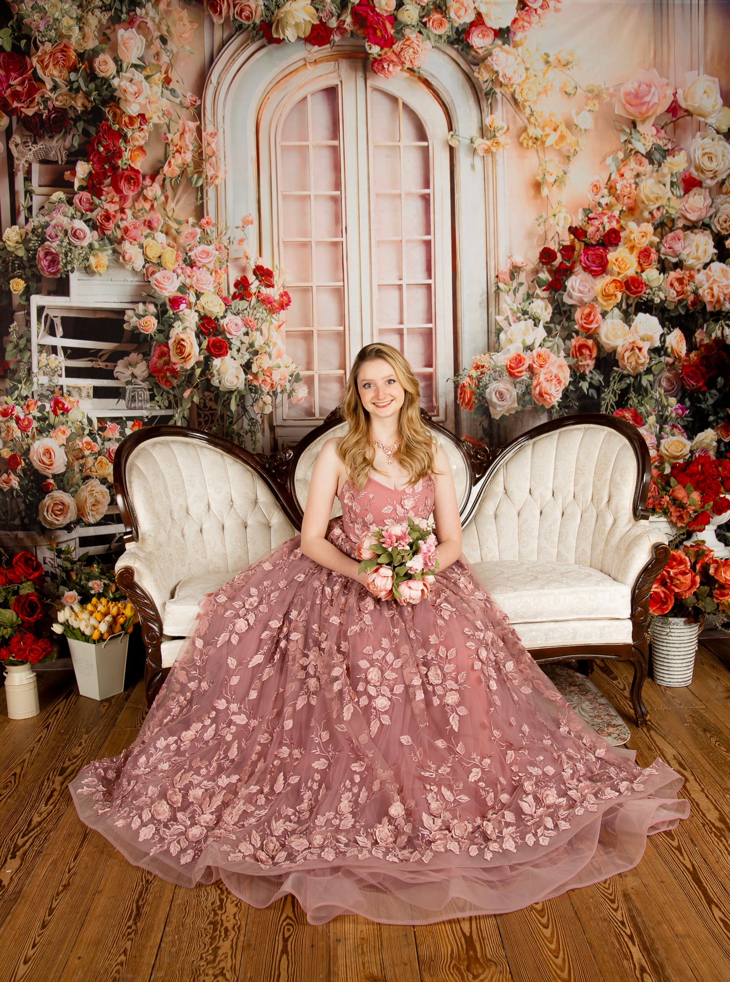 Kate Spring Colorful Flowers Room Backdrop Designed by Emetselch -UK