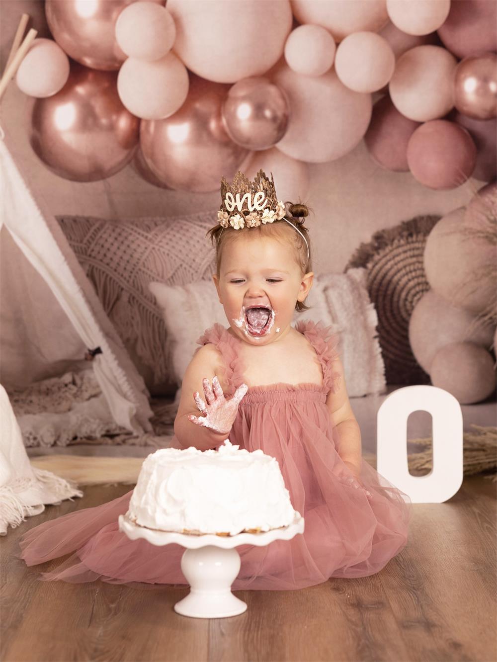 Kate Boho Balloons Tent Spring Fleece Backdrop Designed by Mandy Ringe Photography -UK