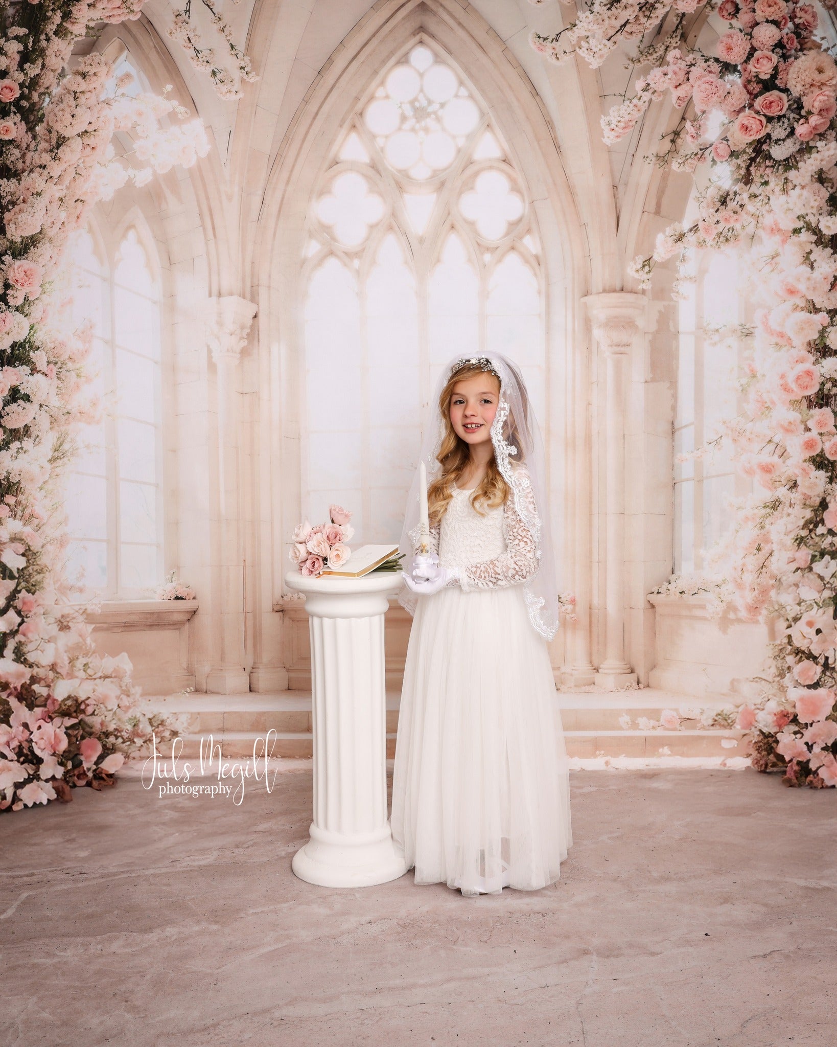 Kate Spring White Flowers Window Room Backdrop Designed by Emetselch -UK