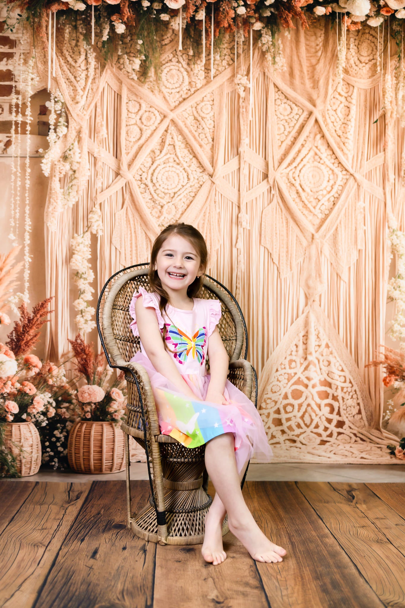 Kate Boho Flower Curtains Backdrop Designed by Emetselch -UK