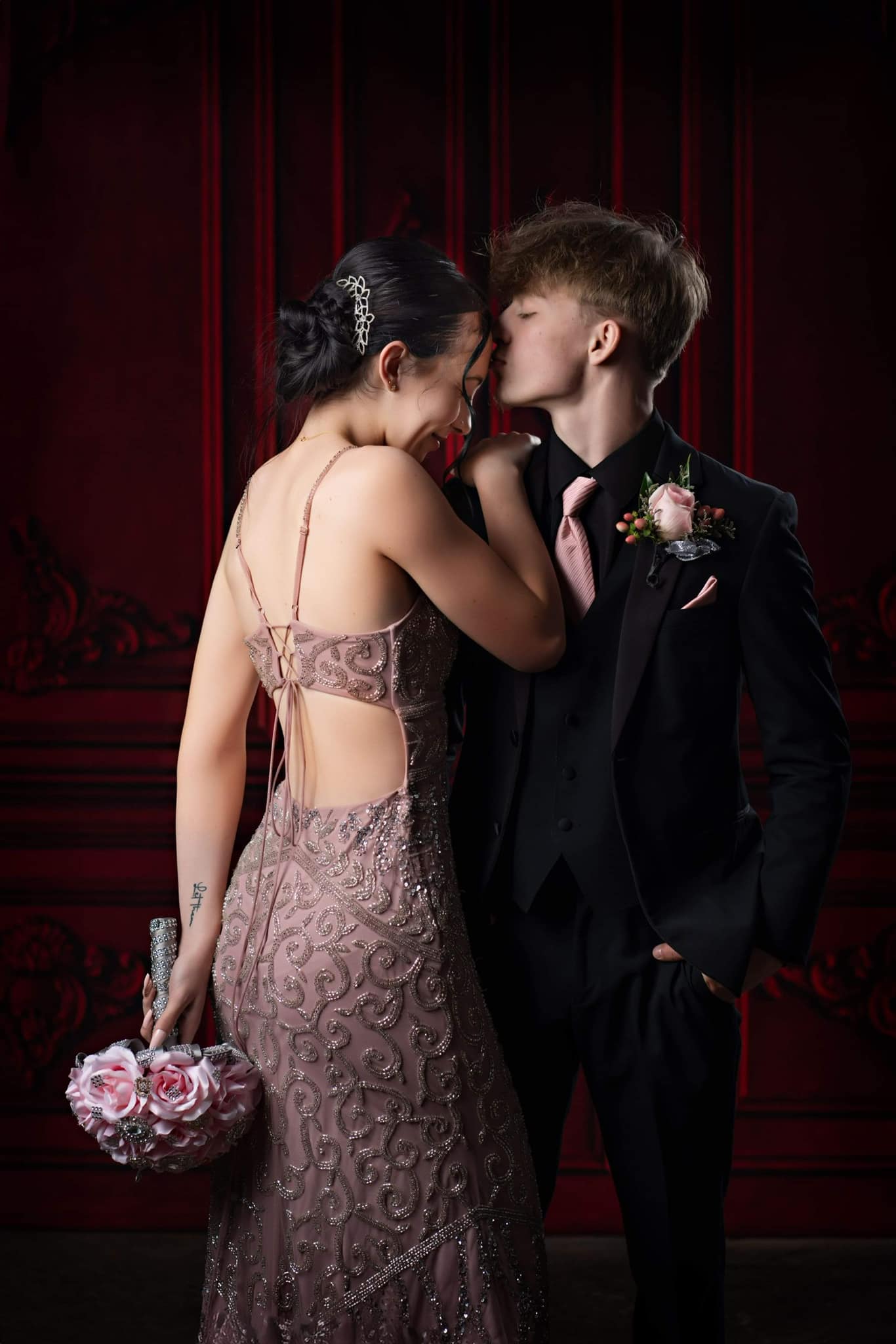 Kate Retro Vintage Dark Red Wall Backdrop for Photography -UK