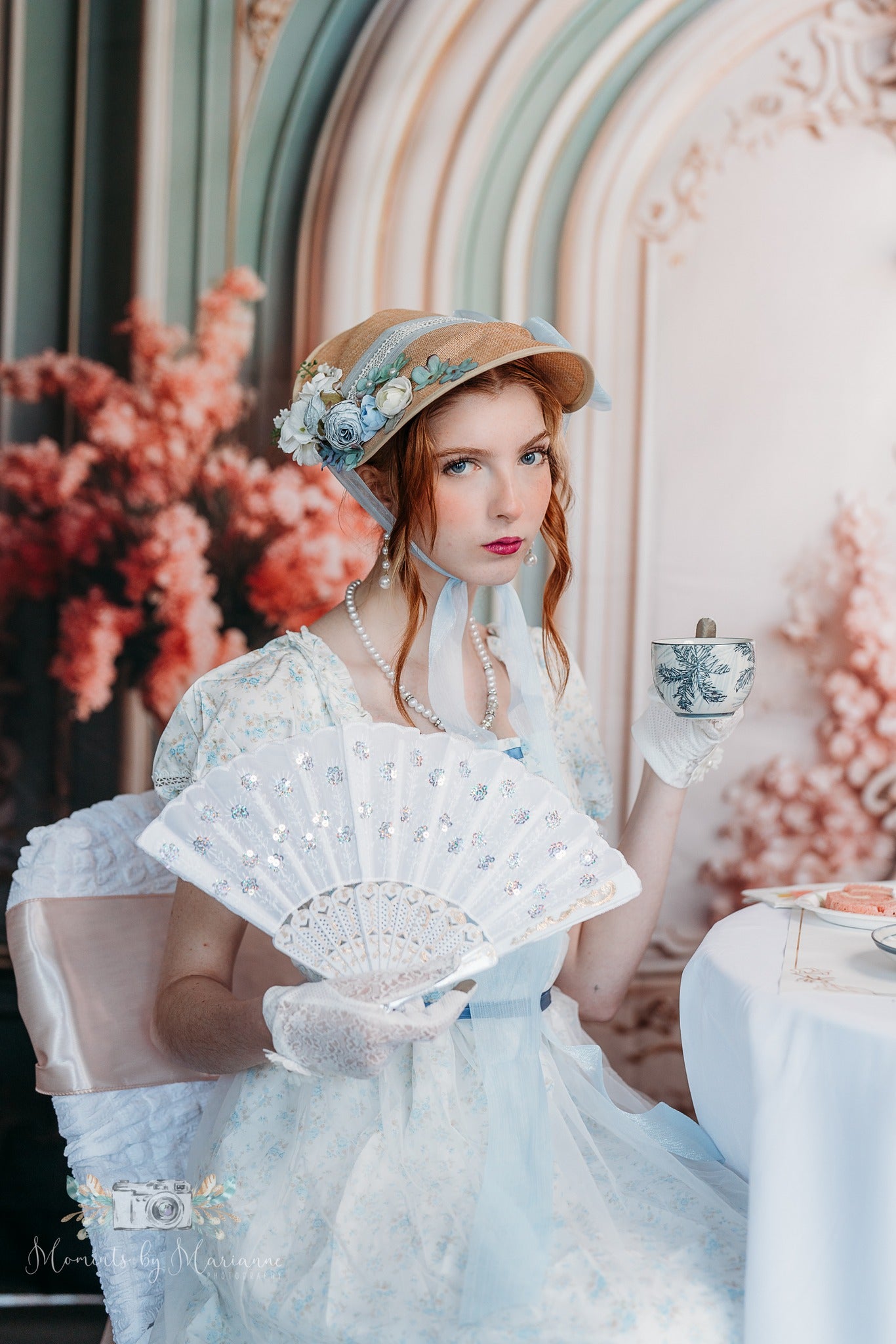 Kate Vintage Green Wall Backdrop Designed by Chain Photography -UK
