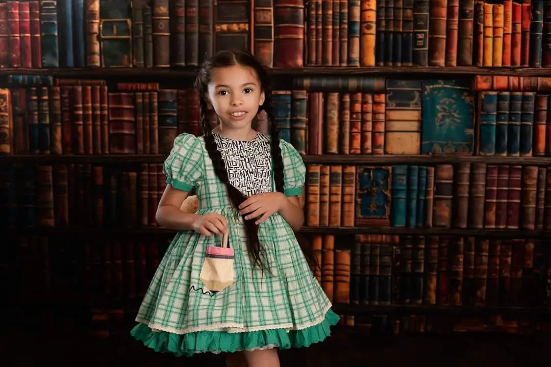 Kate Retro Books Wall Backdrop Designed by Chain Photography -UK