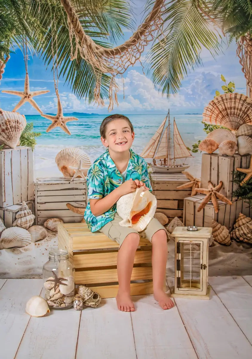 On Sale Kate Summer Seaside Beach Shell Backdrop Designed by Emetselch -UK