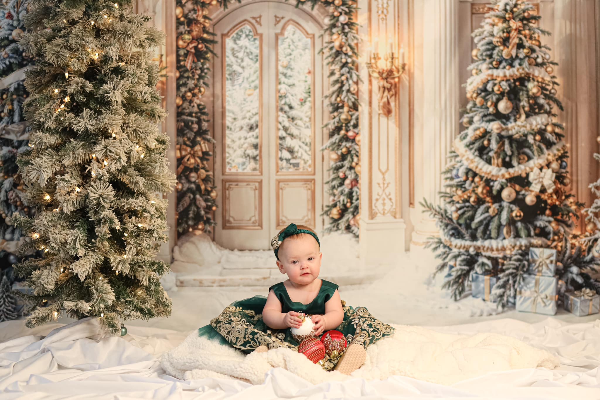Kate Winter Christmas Retro Grand Palace Backdrop Designed by Chain Photography -UK