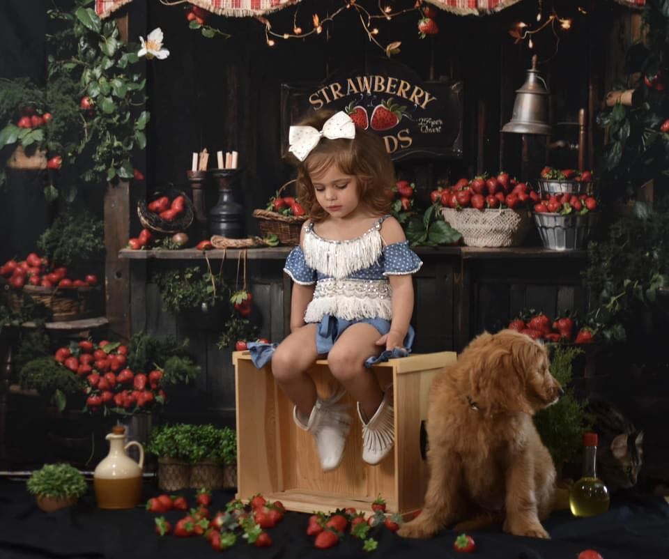 Kate Spring Plant Strawberry Field Backdrop Designed by Emetselch -UK