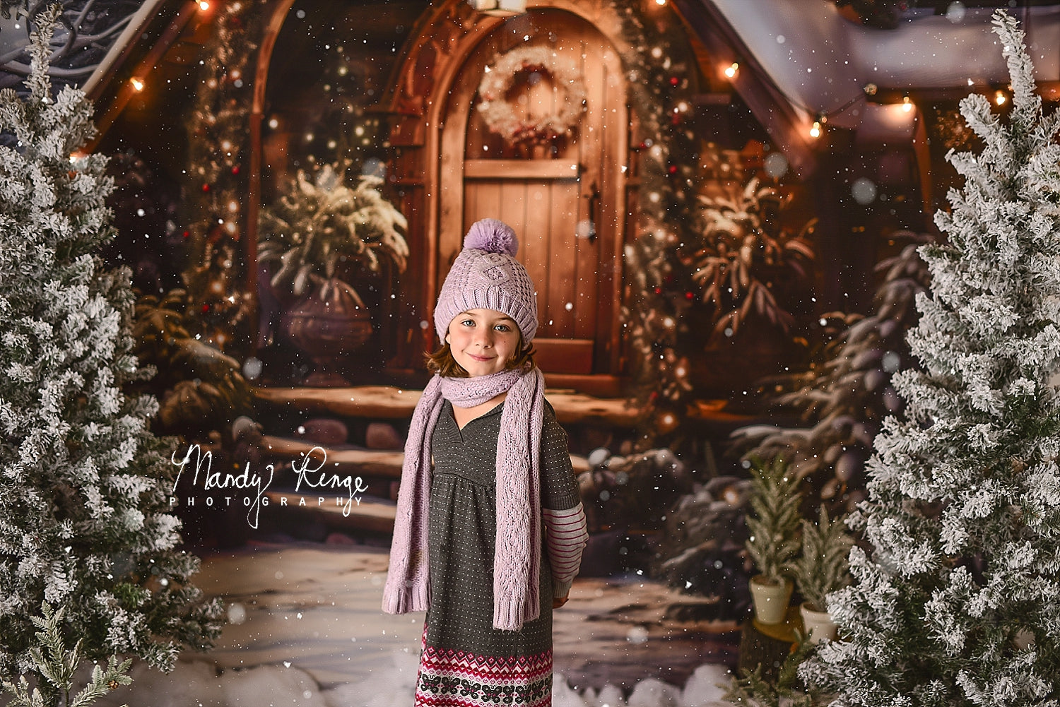 Kate Christmas Wooden House Backdrop Designed by Chain Photography -UK