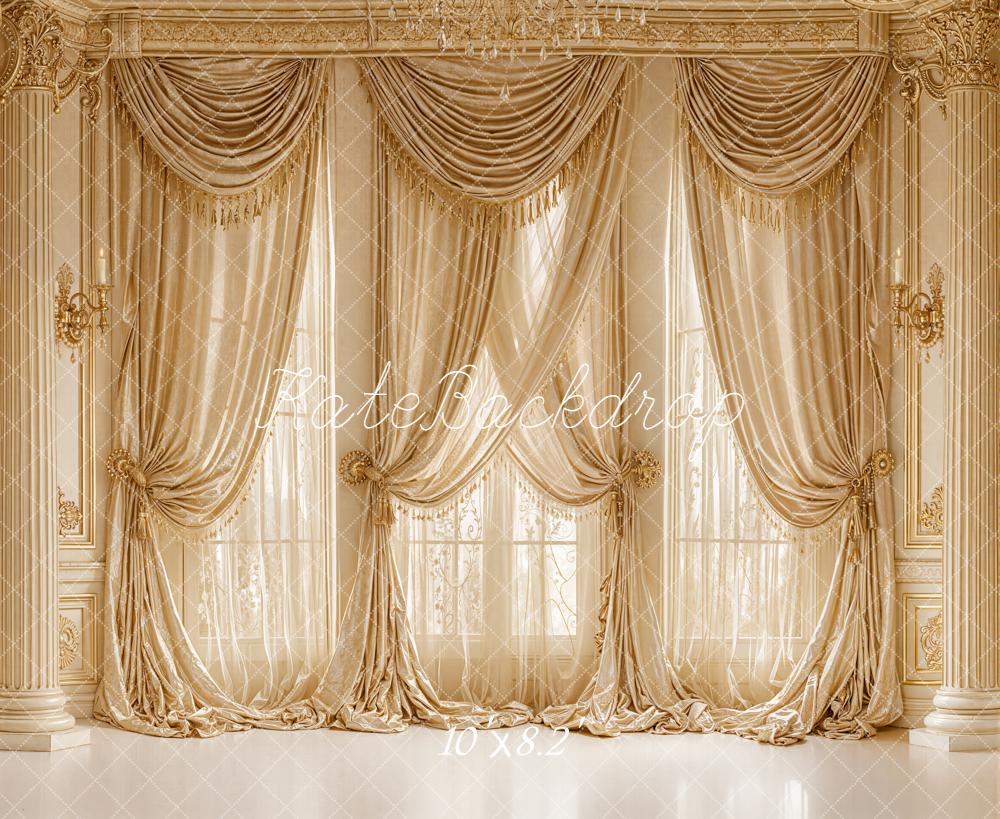 Kate Gold Curtains Elegant Columns Backdrop Designed by Emetselch
