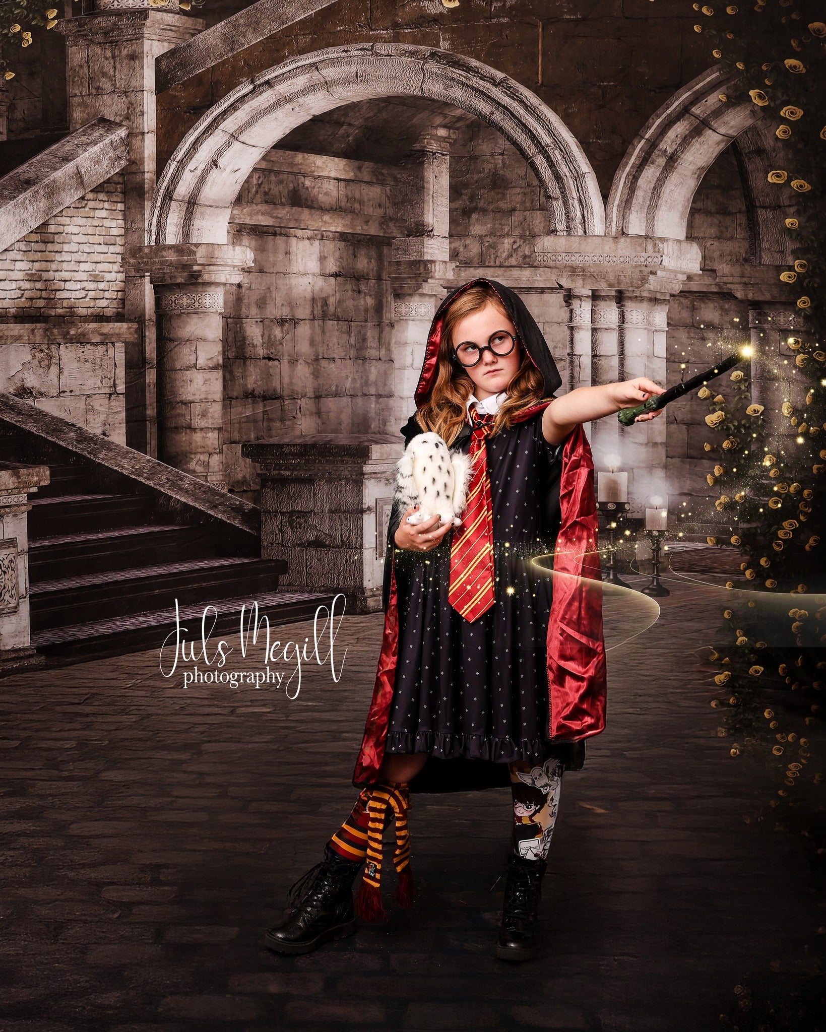 Kate Retro Shabby Grey Castle Photography Backdrops -UK