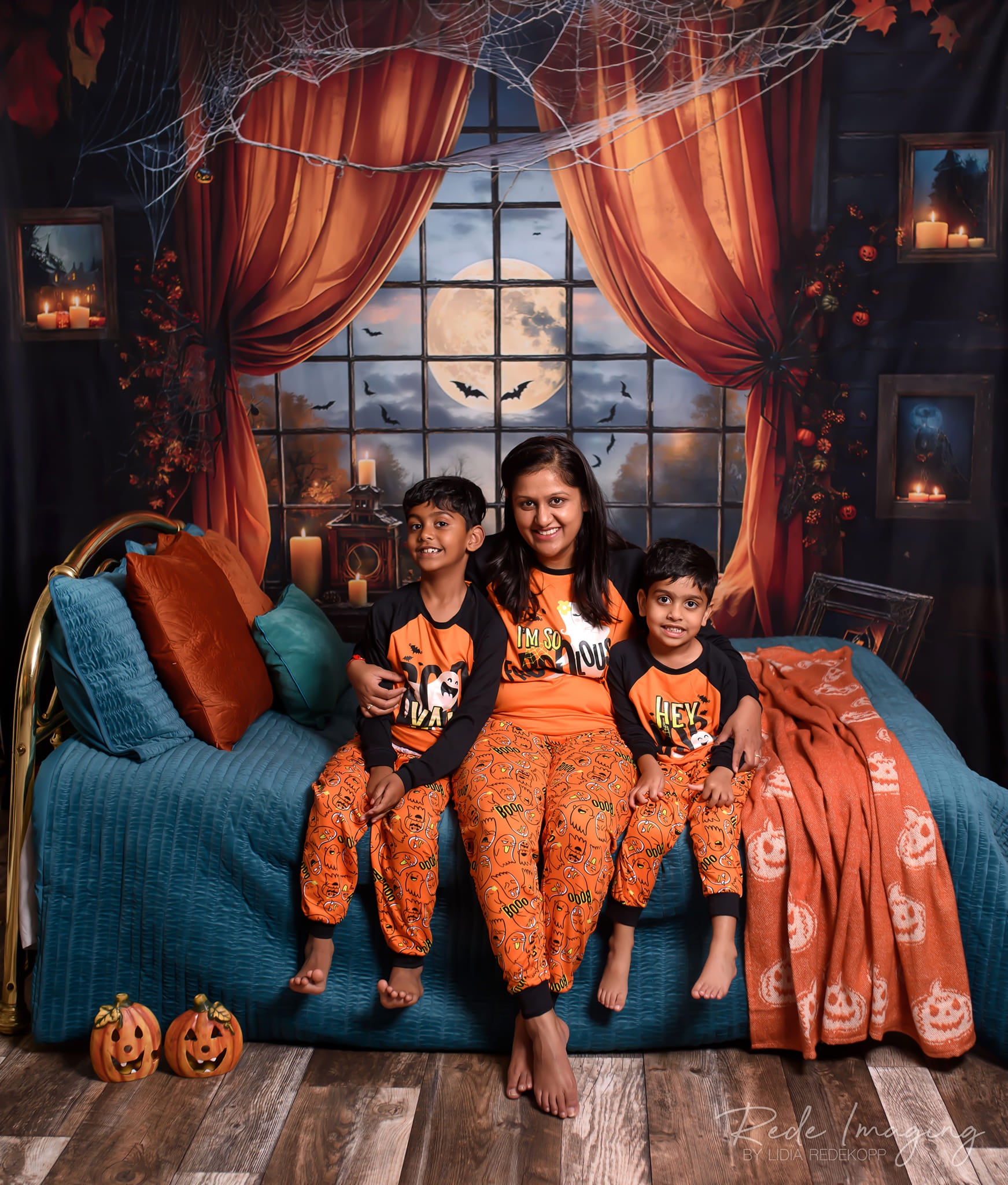 Kate Halloween Night Bat Curtain Window Backdrop Designed by Emetselch -UK