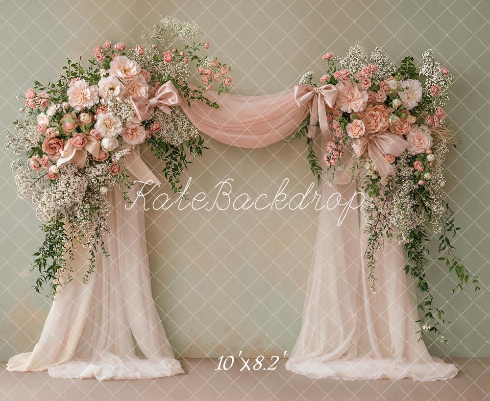 Kate Fine Art Flower Pink Roses Drapes Backdrop Designed by Emstselch
