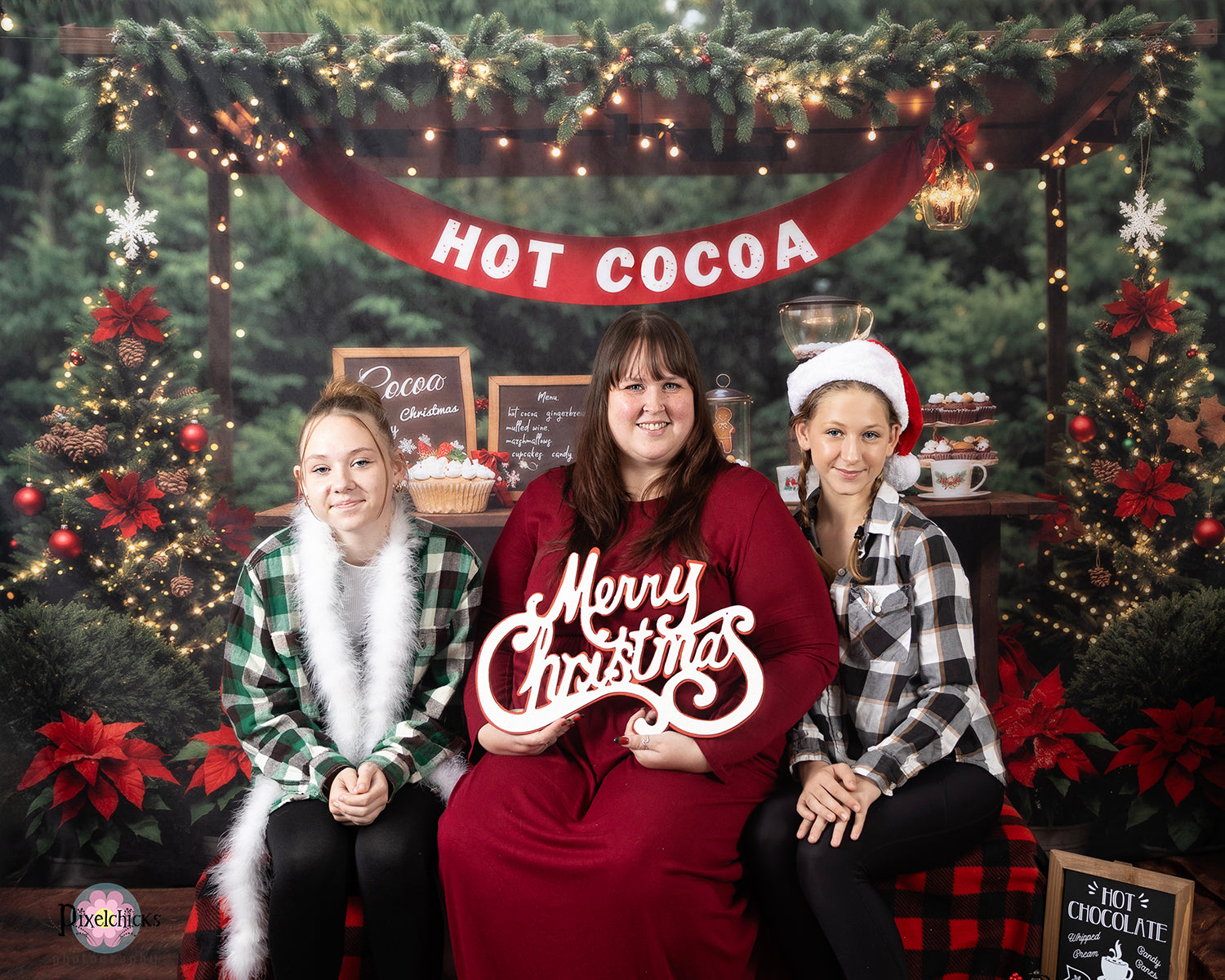 Kate Christmas Forest Hot Cocoa Stand Backdrop Designed by Emetselch -UK