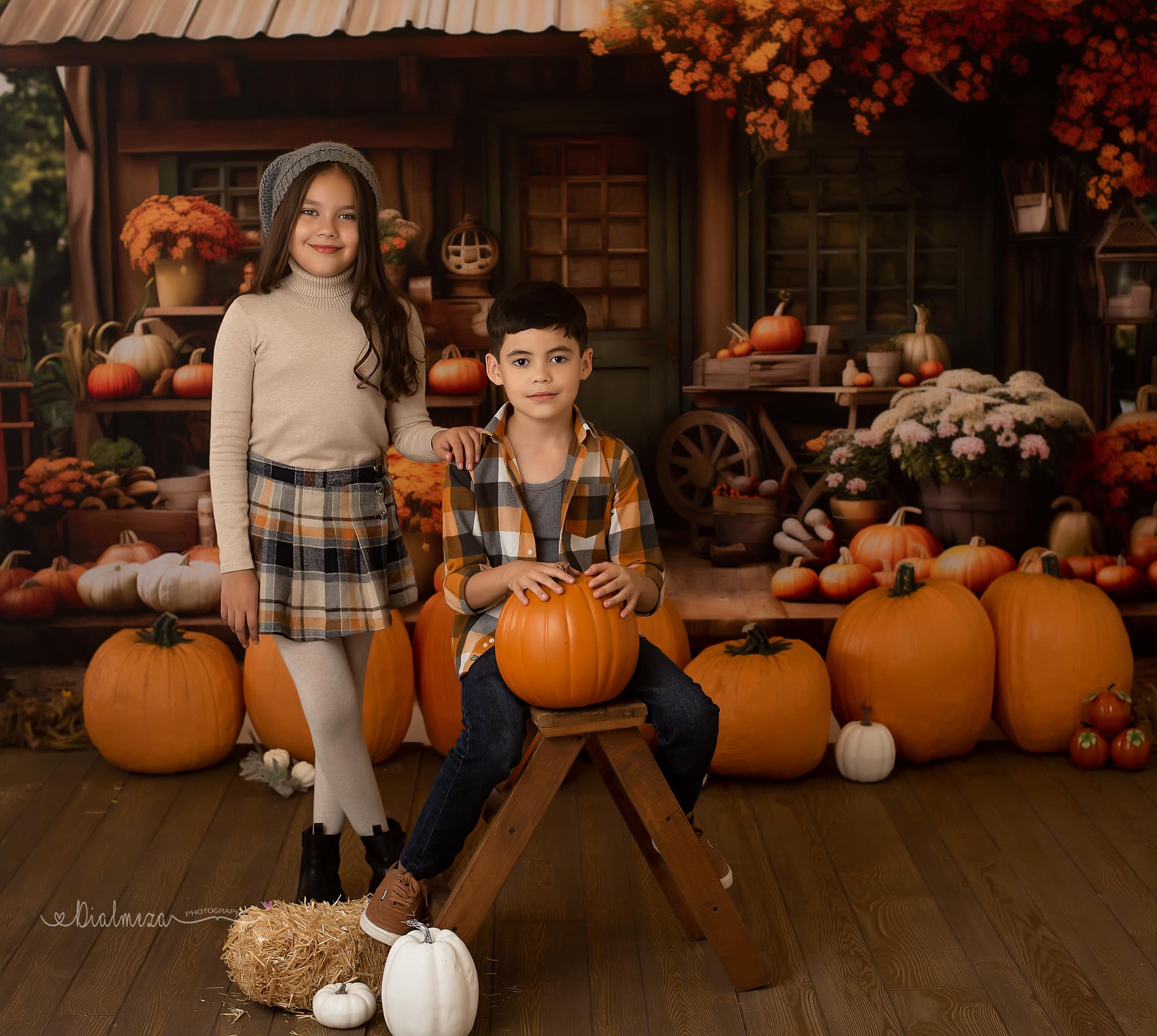 Kate Autumn Pumpkin Store Backdrop Designed by Emetselch -UK