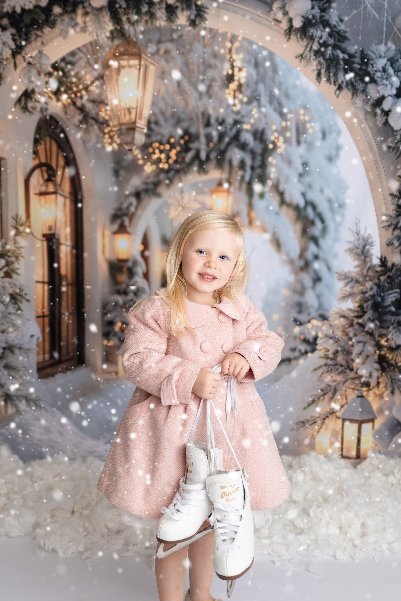 Lightning Deals Kate Winter Snowy Christmas Arch Hallway Backdrop Designed by Emetselch -UK