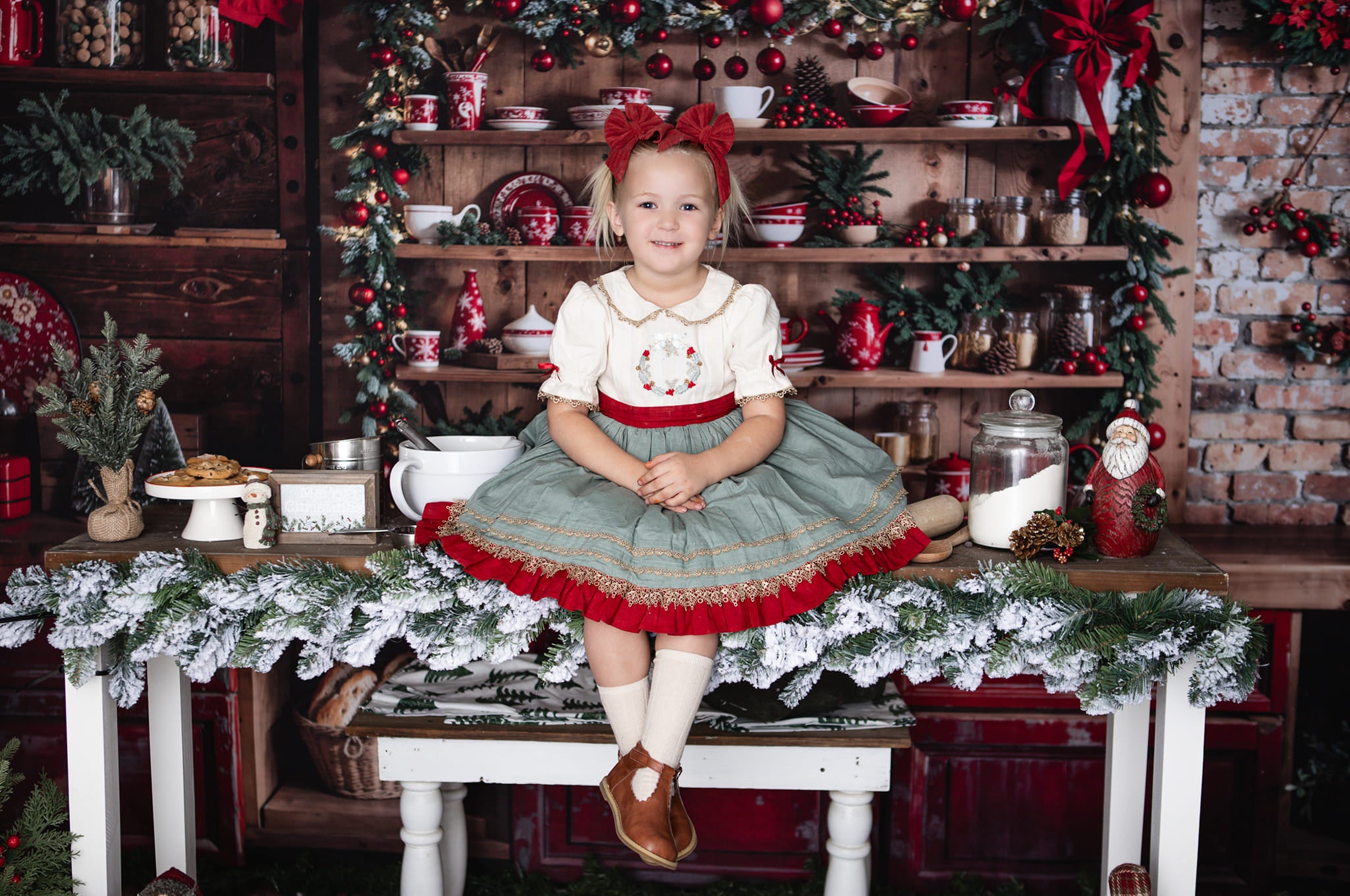 Lightning Deals Kate Christmas Kitchen Red Cupboard Backdrop Designed by Emetselch -UK