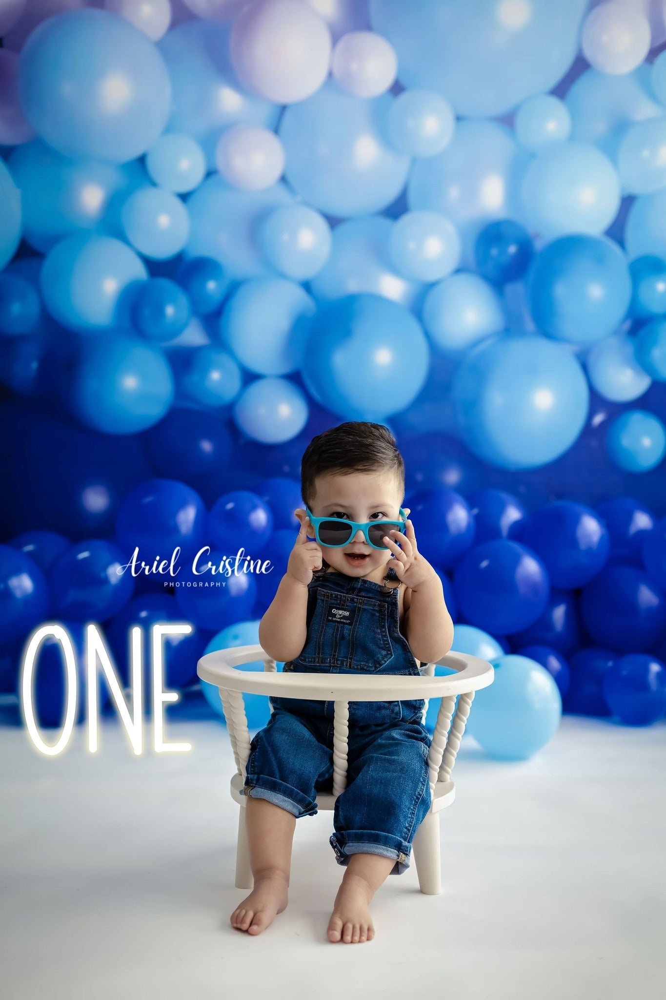 Kate Blue Balloon Wall Children Backdrop Designed by Mandy Ringe Photography -UK